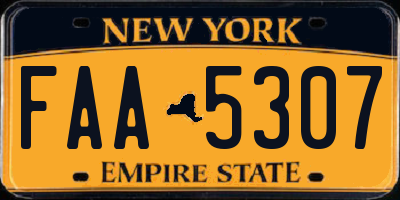 NY license plate FAA5307