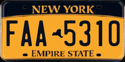 NY license plate FAA5310