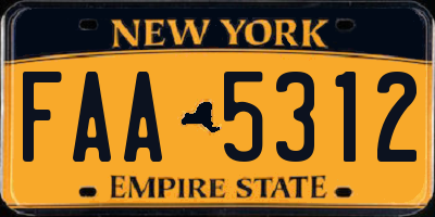 NY license plate FAA5312