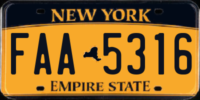 NY license plate FAA5316