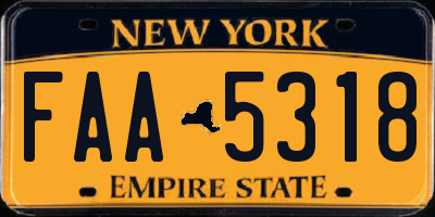 NY license plate FAA5318