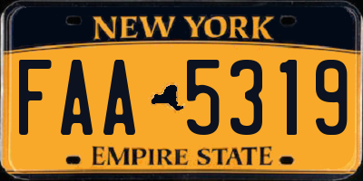 NY license plate FAA5319