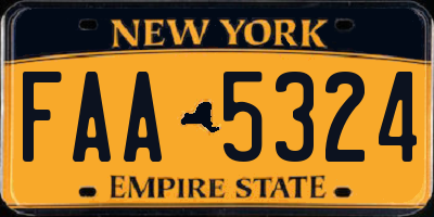 NY license plate FAA5324