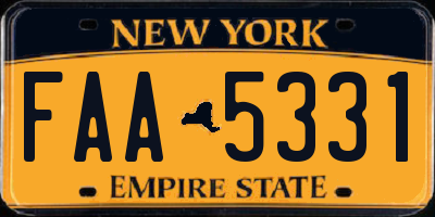 NY license plate FAA5331