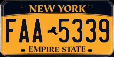 NY license plate FAA5339