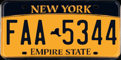 NY license plate FAA5344