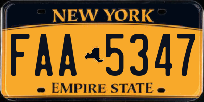 NY license plate FAA5347