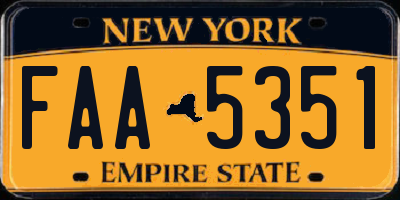 NY license plate FAA5351