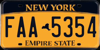 NY license plate FAA5354