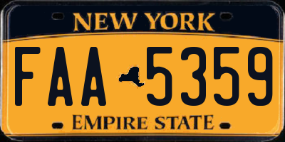NY license plate FAA5359