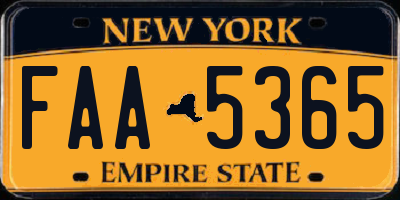 NY license plate FAA5365