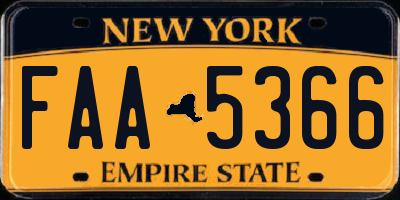 NY license plate FAA5366