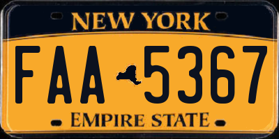 NY license plate FAA5367