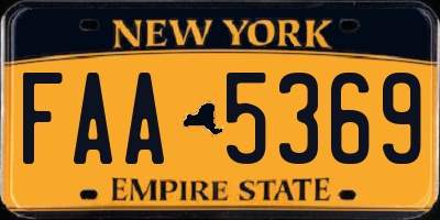 NY license plate FAA5369