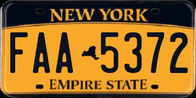 NY license plate FAA5372