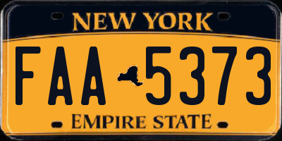 NY license plate FAA5373