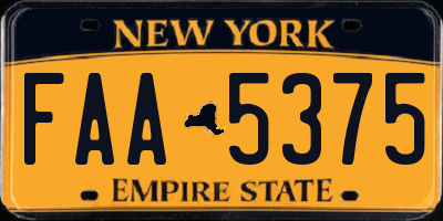 NY license plate FAA5375