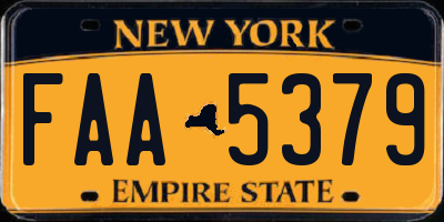 NY license plate FAA5379