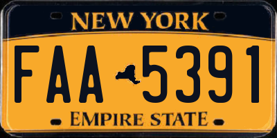 NY license plate FAA5391