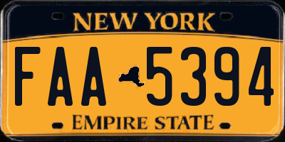 NY license plate FAA5394