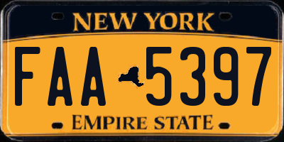 NY license plate FAA5397