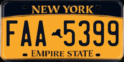 NY license plate FAA5399