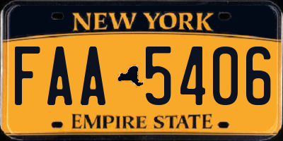 NY license plate FAA5406