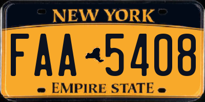 NY license plate FAA5408