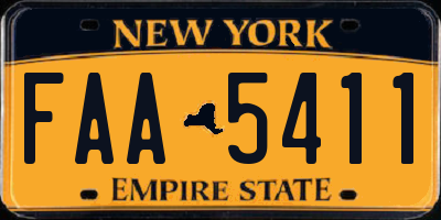NY license plate FAA5411