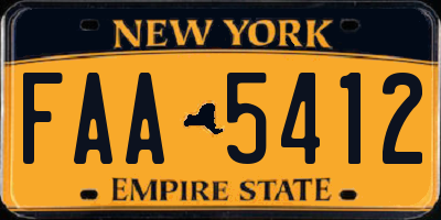 NY license plate FAA5412