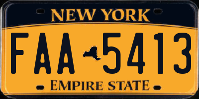 NY license plate FAA5413