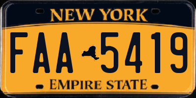 NY license plate FAA5419