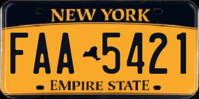 NY license plate FAA5421