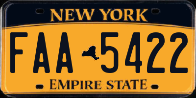 NY license plate FAA5422