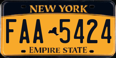 NY license plate FAA5424