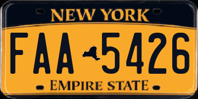 NY license plate FAA5426