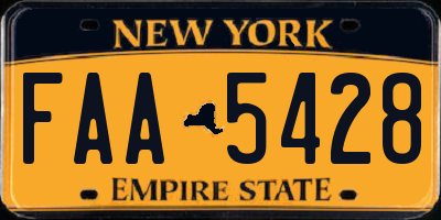 NY license plate FAA5428