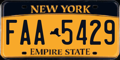 NY license plate FAA5429