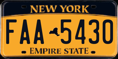 NY license plate FAA5430