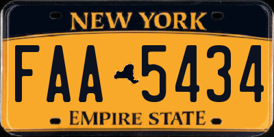 NY license plate FAA5434