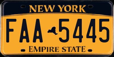 NY license plate FAA5445