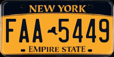 NY license plate FAA5449