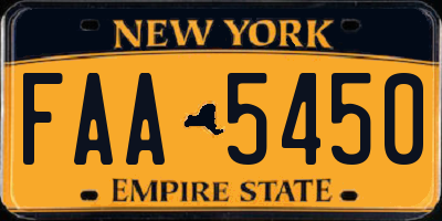 NY license plate FAA5450