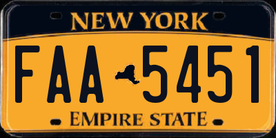 NY license plate FAA5451