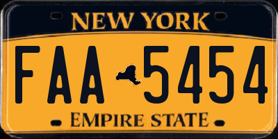 NY license plate FAA5454