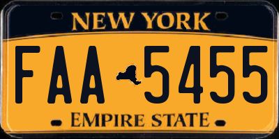 NY license plate FAA5455