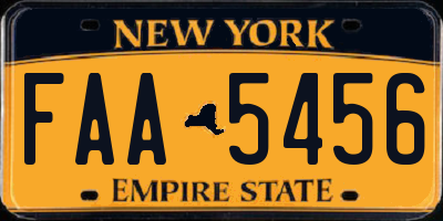 NY license plate FAA5456