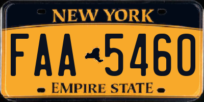 NY license plate FAA5460