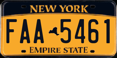 NY license plate FAA5461