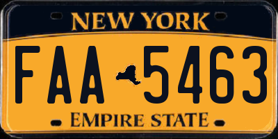 NY license plate FAA5463